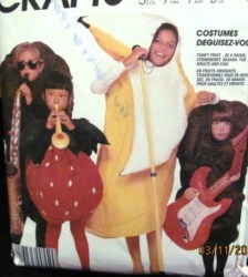 3420 MCCALLS BANANA, STRAWBERRY, RAISIN GRAPE COSTUME PATTERN KID 2-4,  or choice ADULT LARGE uncut